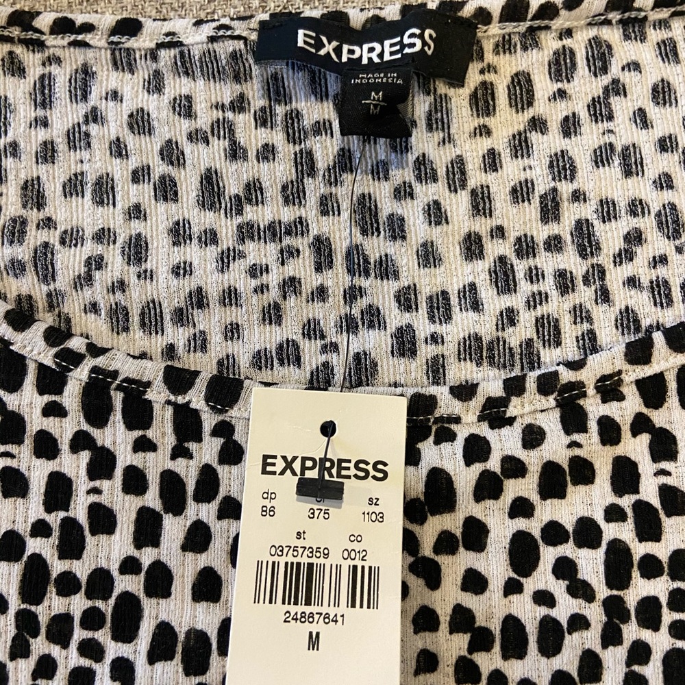 White and black top from express tags on